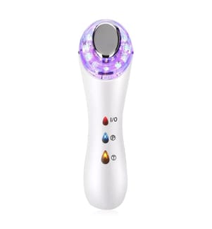 Soin de la peau 3 en 1 avec traitement par lumière LED, masseur et traitement par ultrasons + ions