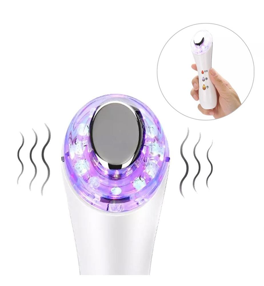 Soin de la peau 3 en 1 avec traitement par lumière LED, masseur et traitement par ultrasons + ions