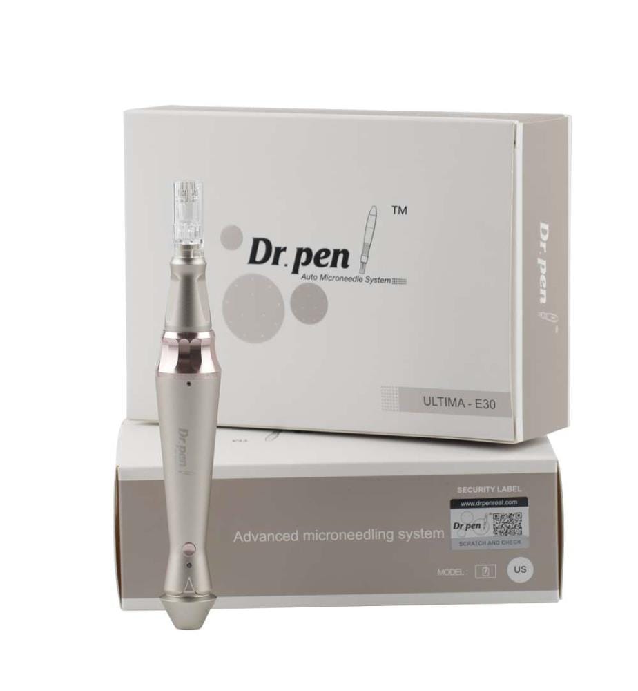 Stylo de beauté micro-aiguille pour le visage, avec batterie rechargeable - Argent