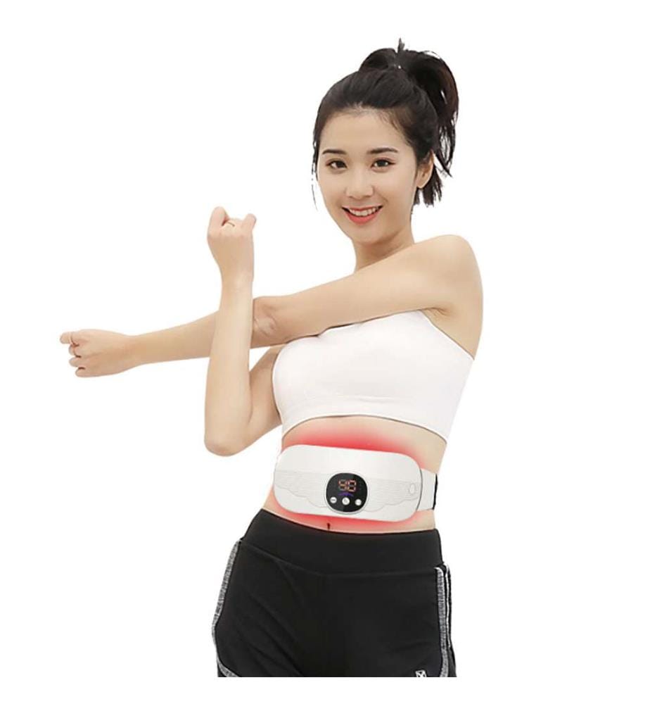 Ceinture de massage EMS intelligente Mode chauffage, masseur abdominal pour brûler les graisses - Blanc