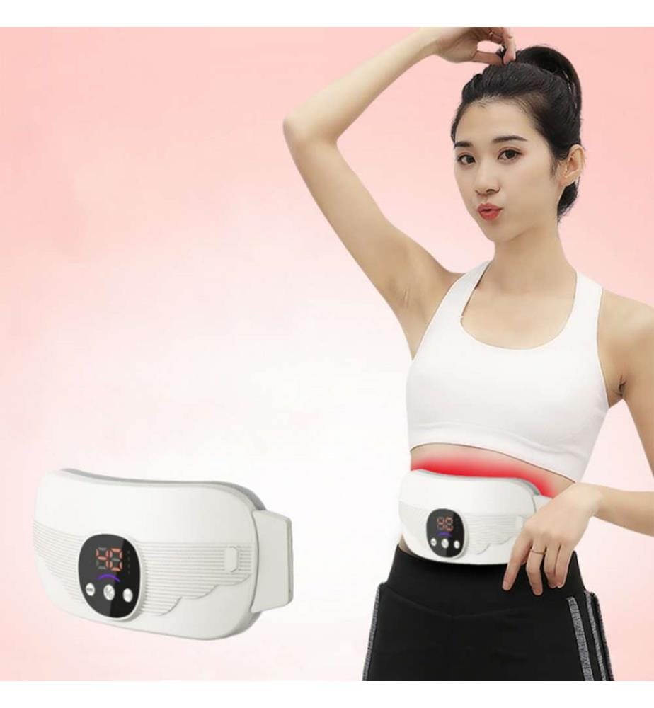 Ceinture de massage EMS intelligente Mode chauffage, masseur abdominal pour brûler les graisses - Blanc