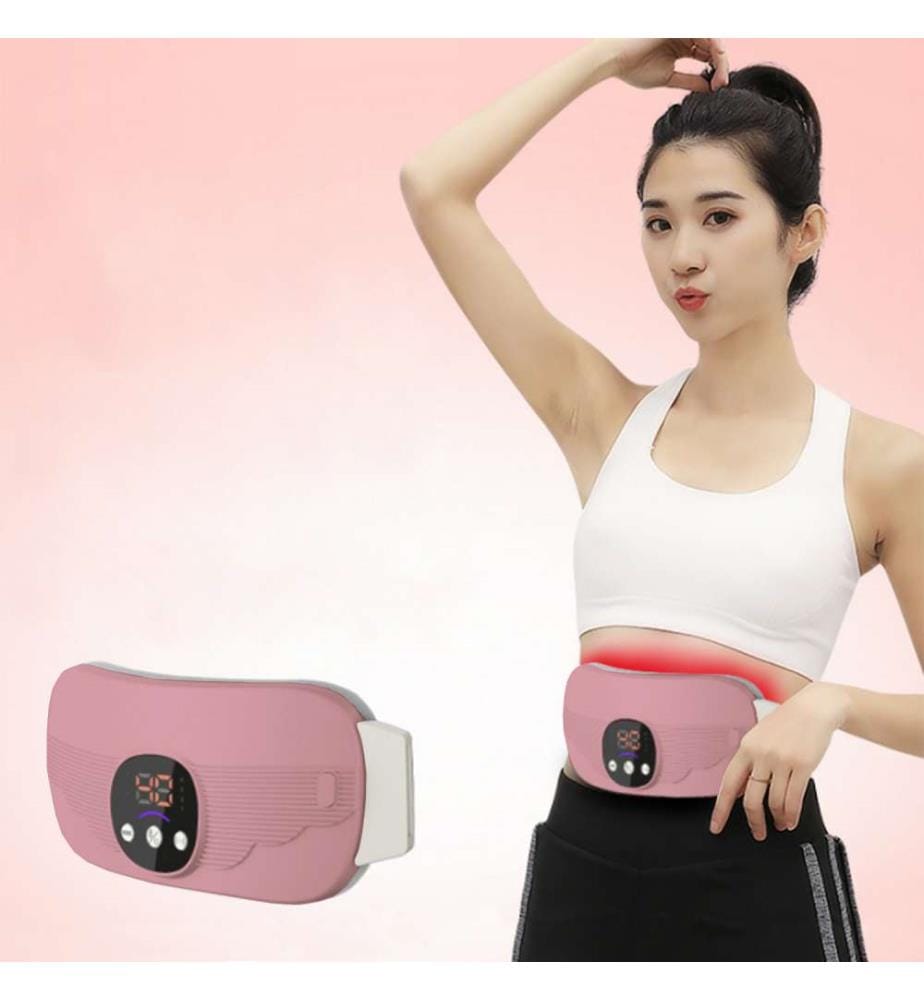 Ceinture de massage EMS intelligente Mode chauffage, masseur abdominal pour brûler les graisses - Rosa