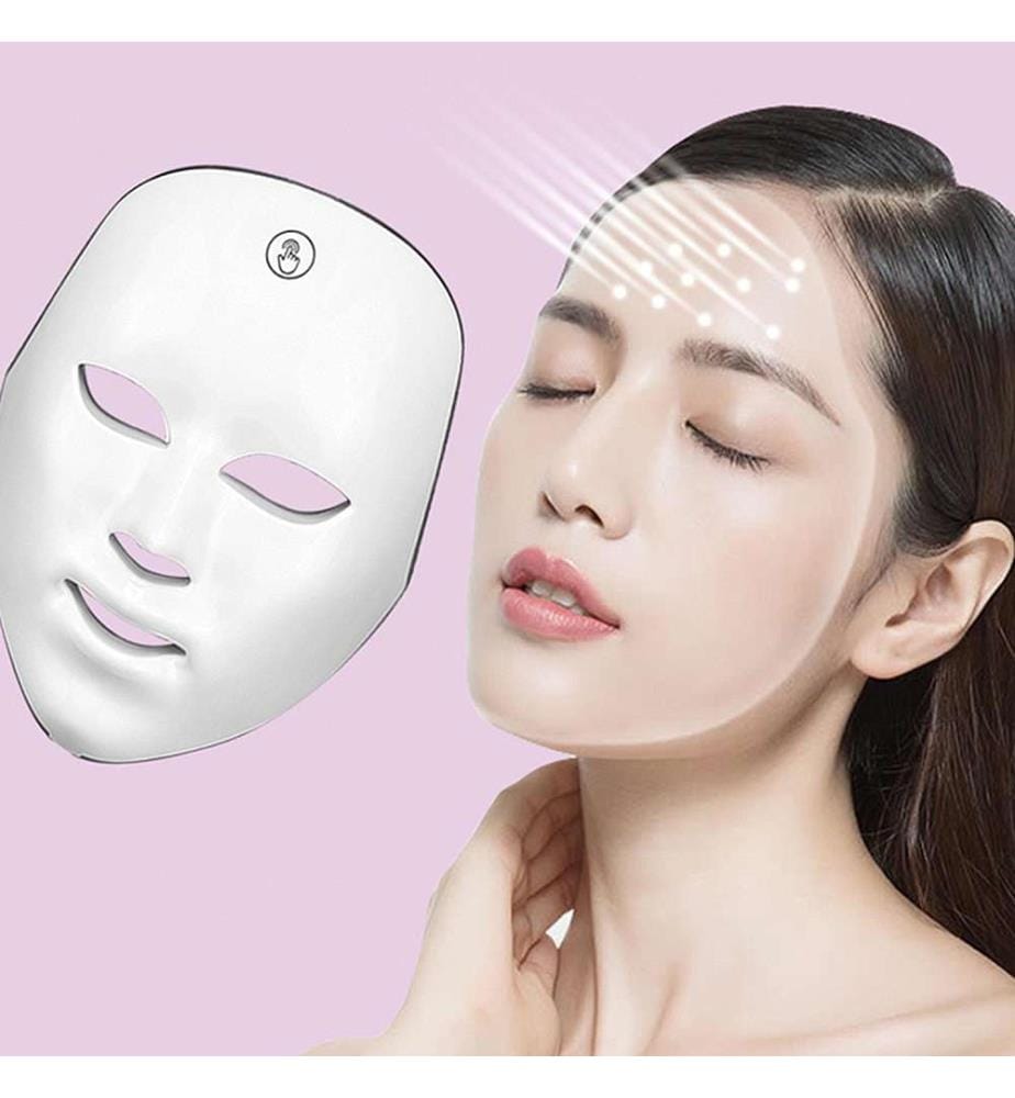 Masque tactile avec lumière LED 7 couleurs - Blanc