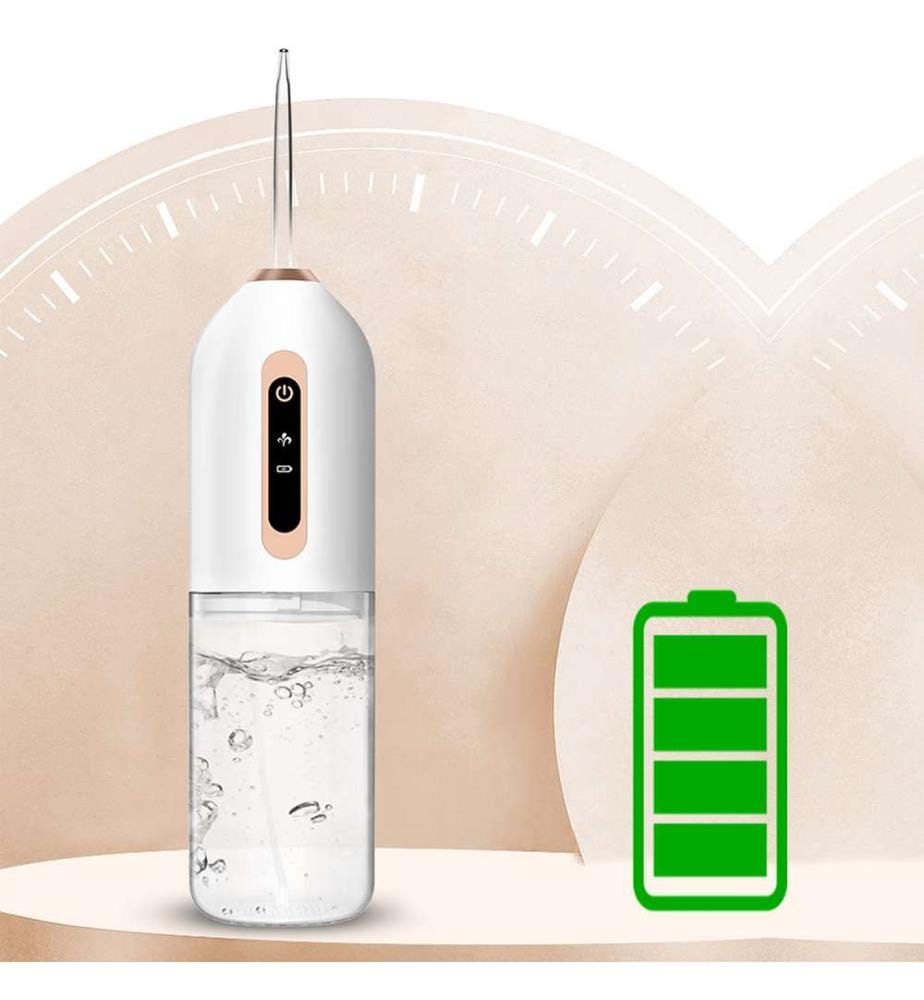 Irrigateur buccal pour le nettoyage et la beauté des dents Technologie d'impulsion à haute fréquence, avec 3 têtes - Blanc