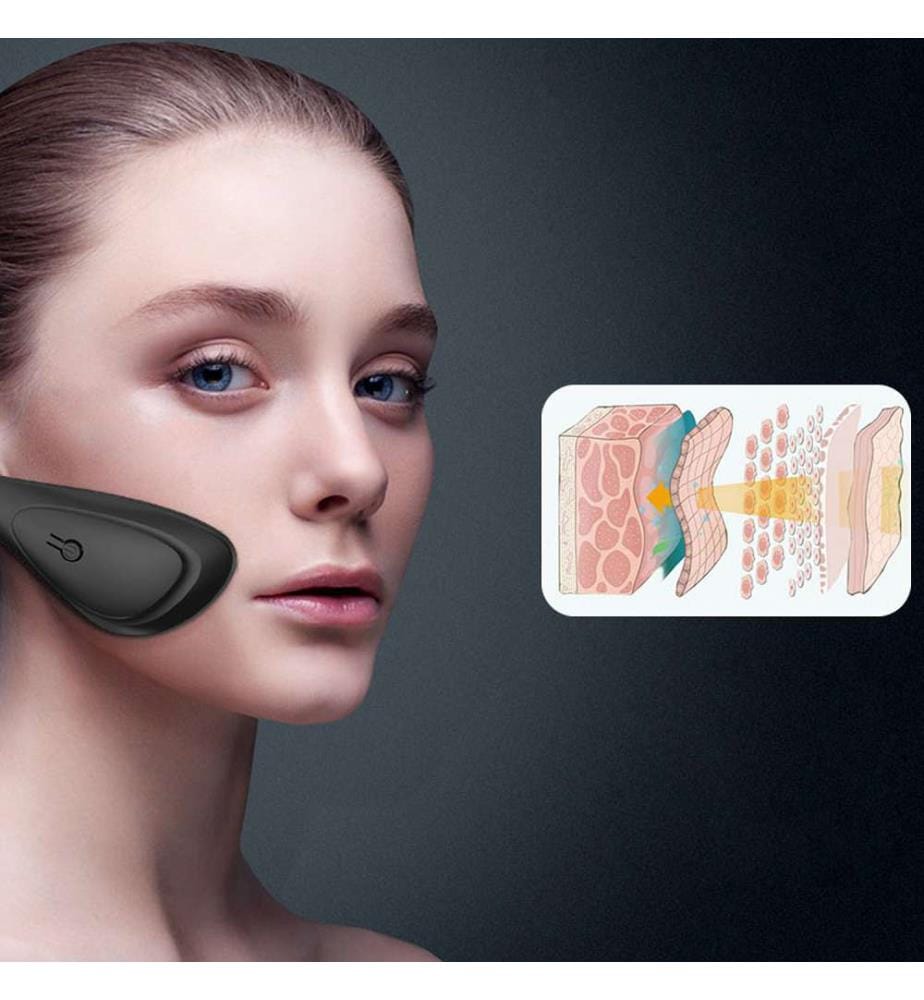 Appareil d'électrostimulation faciale EMS. Raffermit, remodèle et lisse les signes de l'âge - Blanc