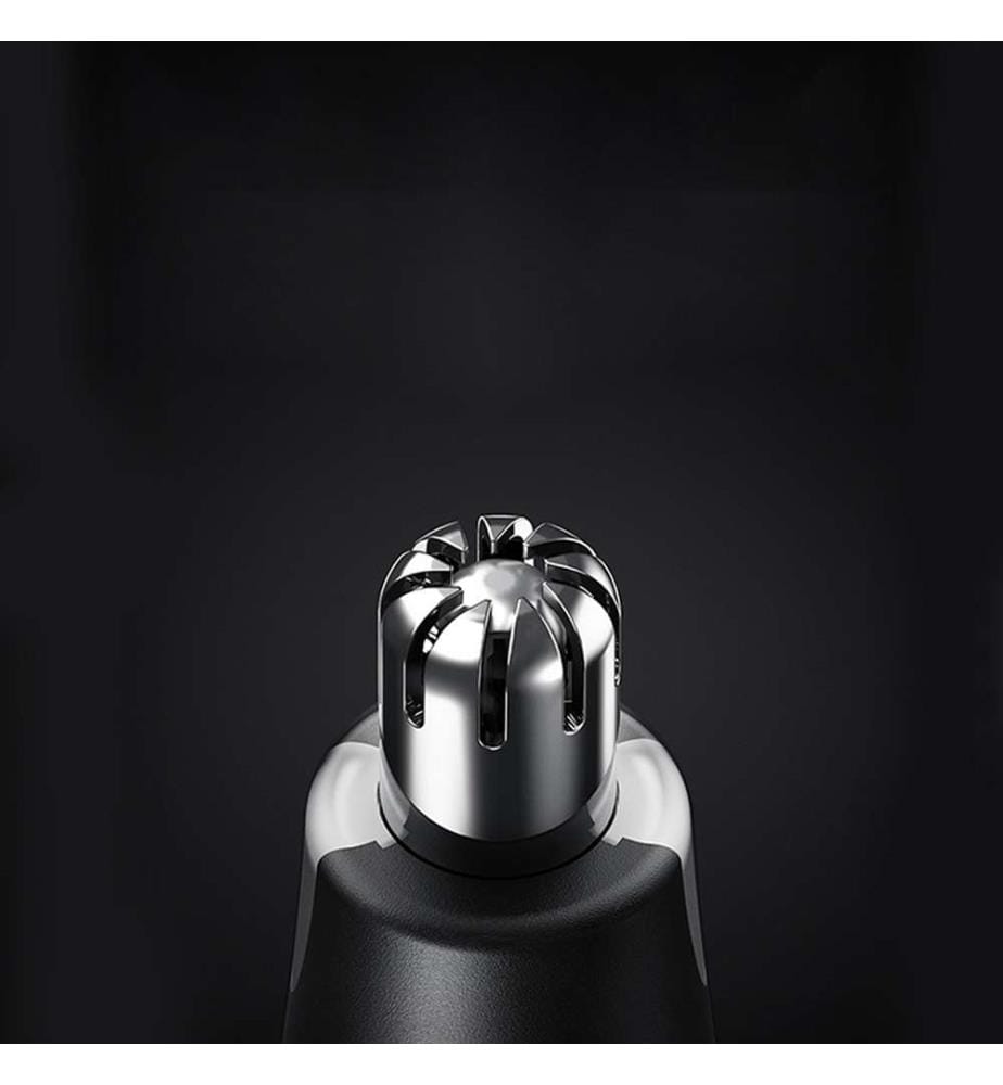 Kit 2 en 1 avec tondeuse pour cheveux et barbe + rasoir pour poils de nez Avec ensemble d'accessoires Batterie rechargeable - Noir
