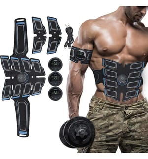 Stimulateur musculaire et ceinture de massage D20 x 1,5 x 22 cm - Bleu