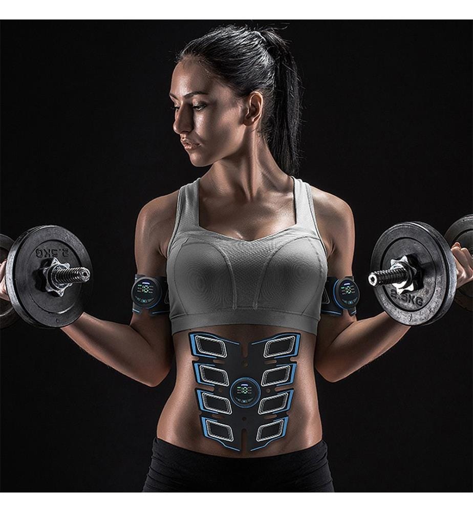 Stimulateur musculaire et ceinture de massage D20 x 1,5 x 22 cm - Bleu