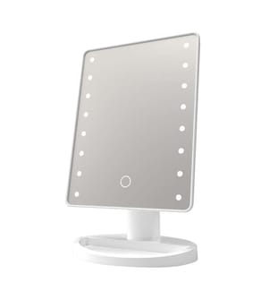 Miroir de maquillage avec 16 lumières LED Capteur tactile, rotation 180° - Blanc