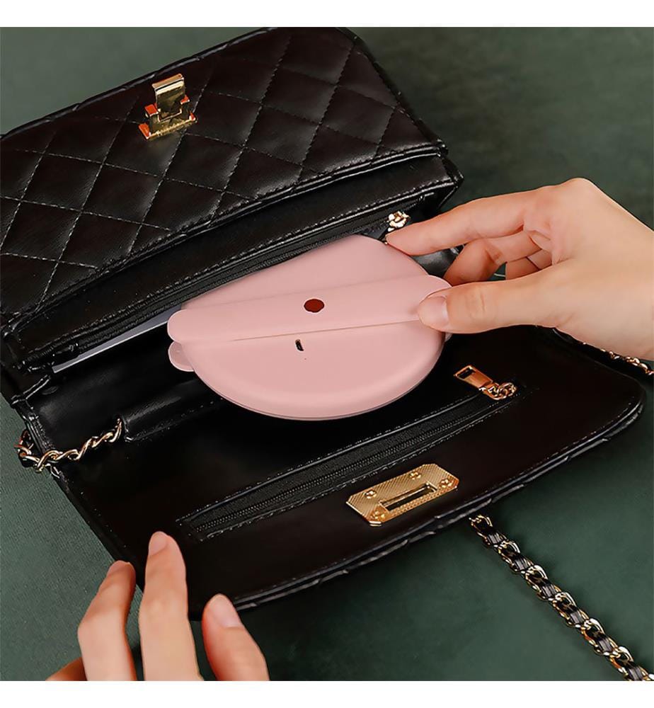 Miroir de maquillage pliable portable avec lumière LED
