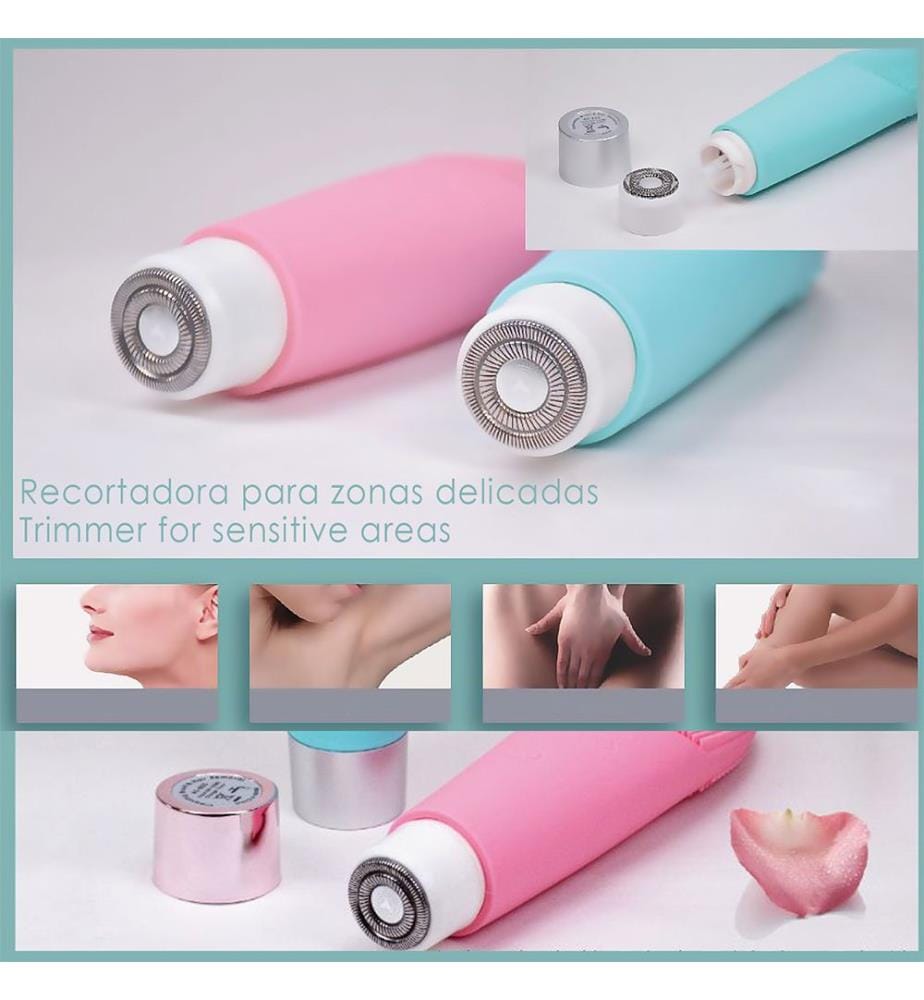 Brosse nettoyante électrique en silicone pour le visage, masseur et rasoir pour les zones délicates