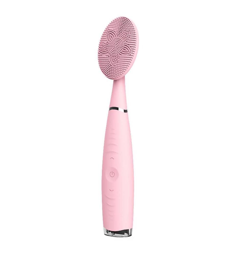 Brosse nettoyante pour le visage, masseur exfoliant Vibrations profondes Batterie rechargeable - Rose clair