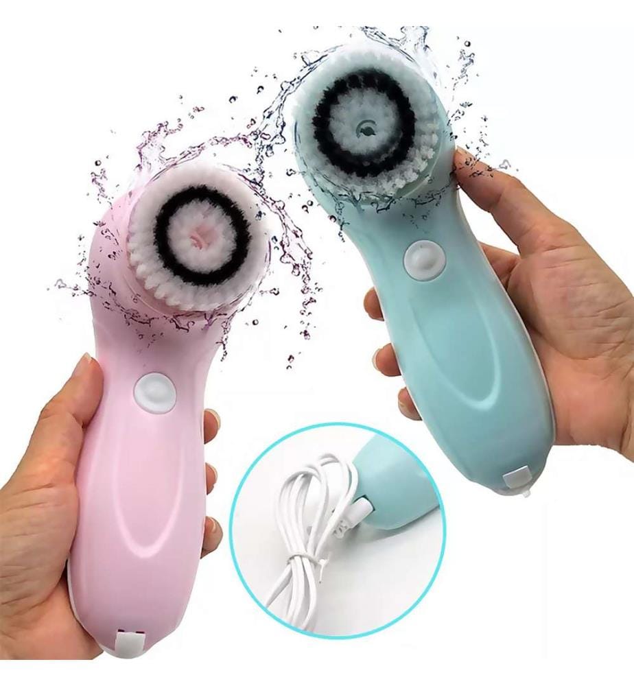 Brosse 3 en 1 nettoyante, exfoliante et démaquillante Rechargeable - Rose clair
