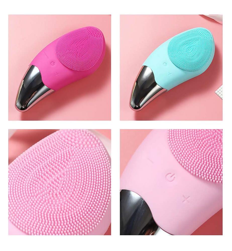 Brosse nettoyante sonique en silicone pour le visage avec massage - Turquoise