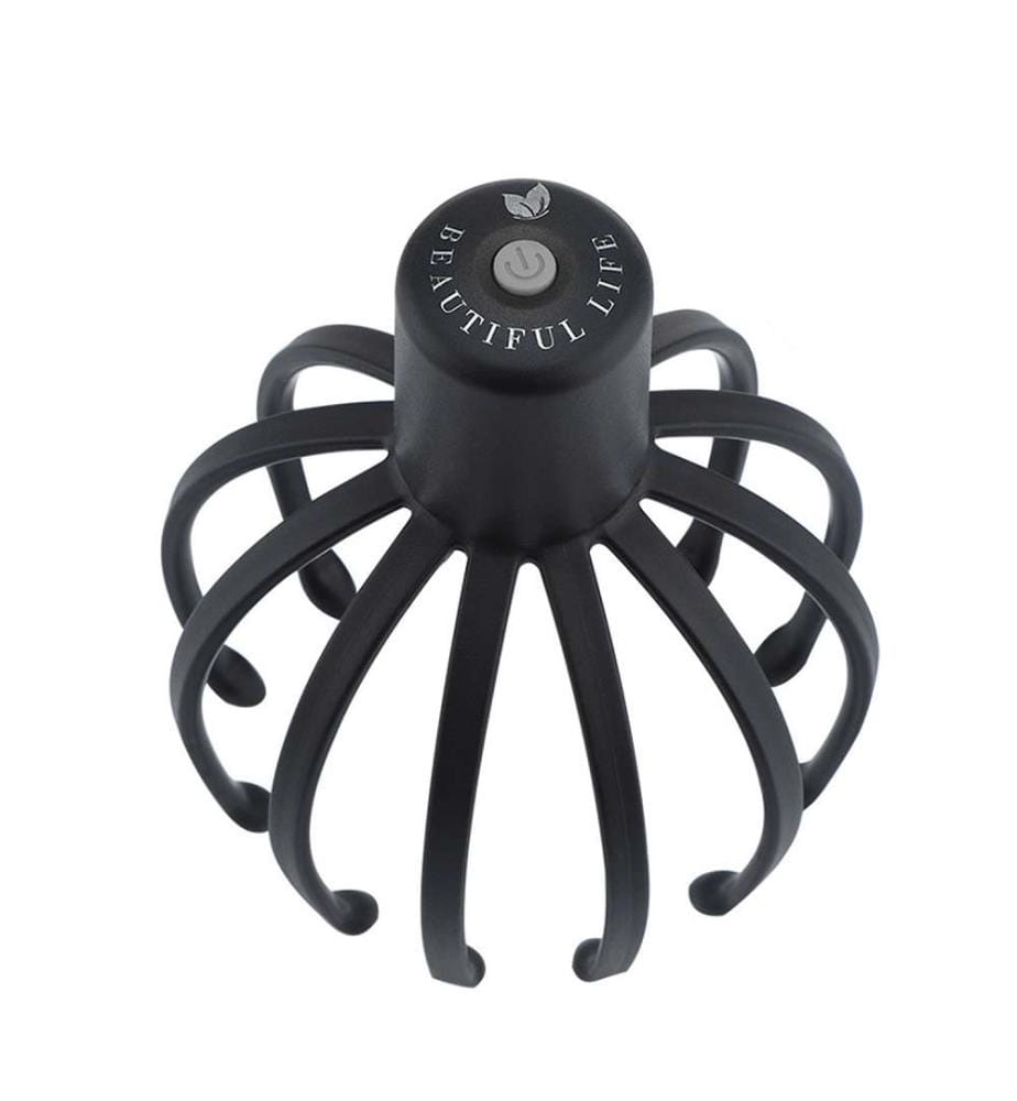 Masseur de tête électrique Octopus Libère les tensions, masse le cuir chevelu - Noir