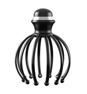 Masseur électrique avec vibrations pour la tête, le cuir chevelu et le corps Batterie rechargeable - Noir