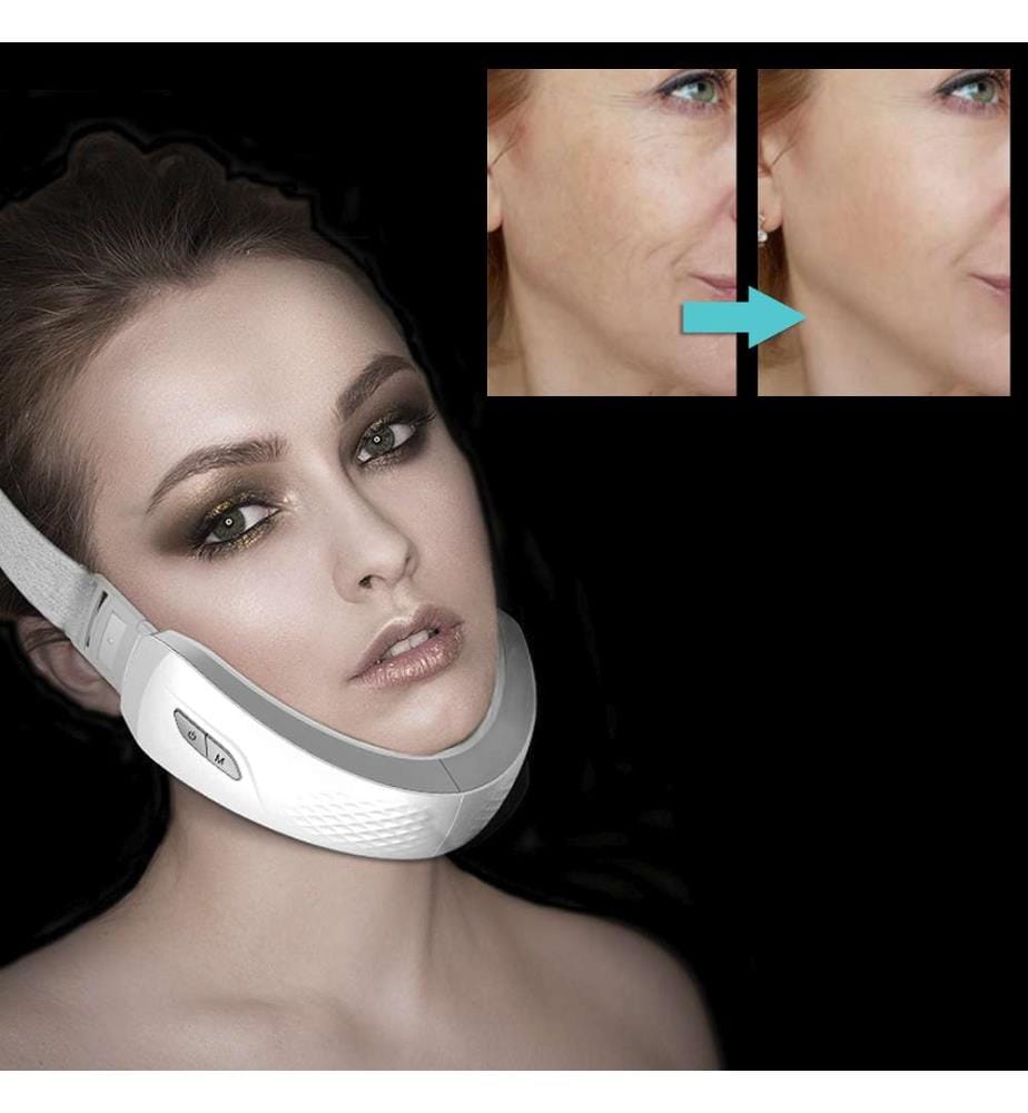 Ceinture d'électrostimulation faciale - Blanc
