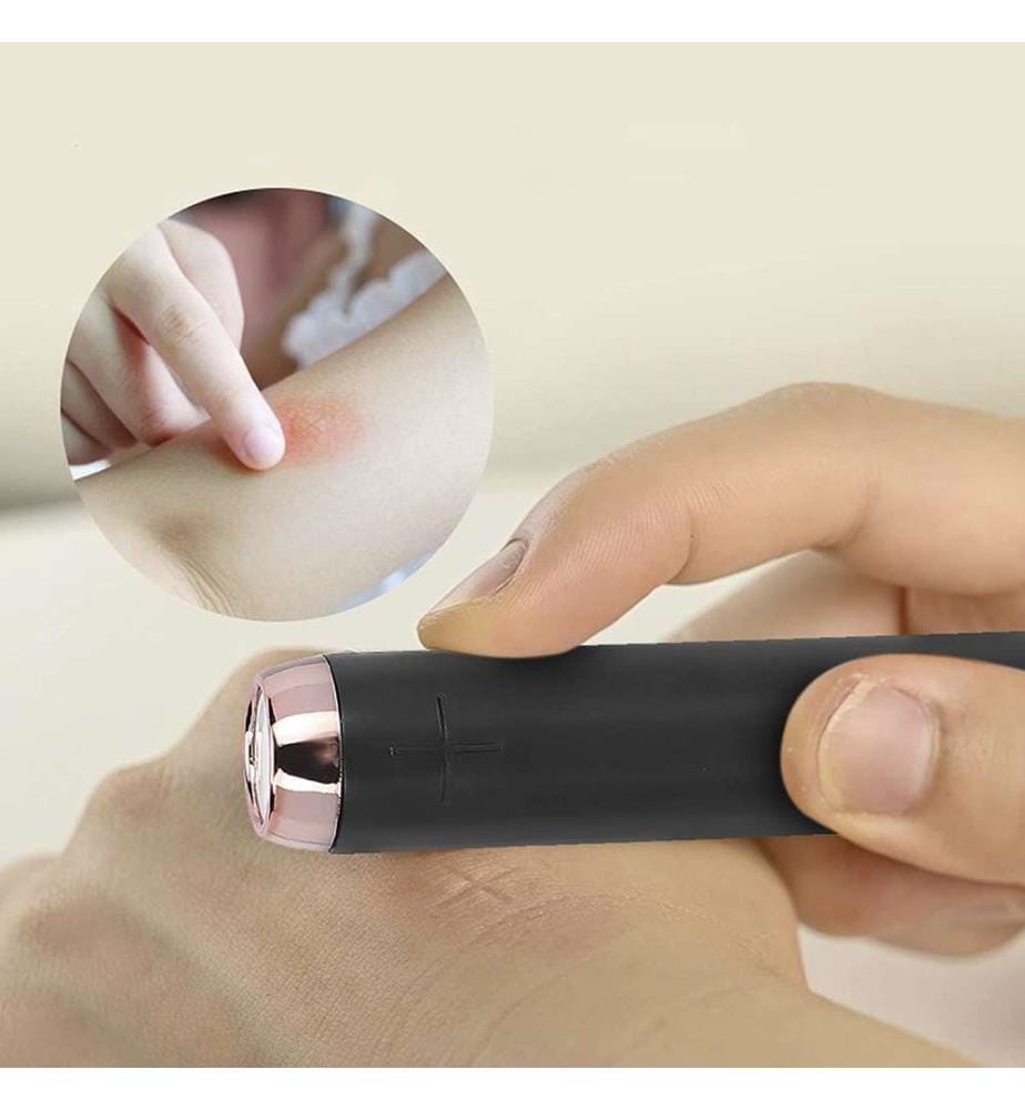 Electronic anti-insect bite device. Anti-insect-bite pen with chemical-free treatment - Black