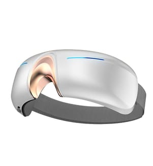 Masseur pour les yeux avec 4 modes de vibration, mode chaleur et compression chaude - Blanc