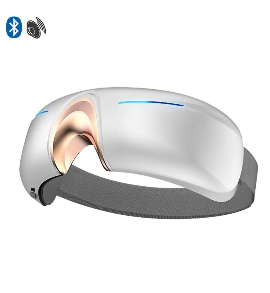 Masseur oculaire avec 5 modes : protection des yeux, vibration, décompression, repos et lecture de musique Bluetooth - Blanc
