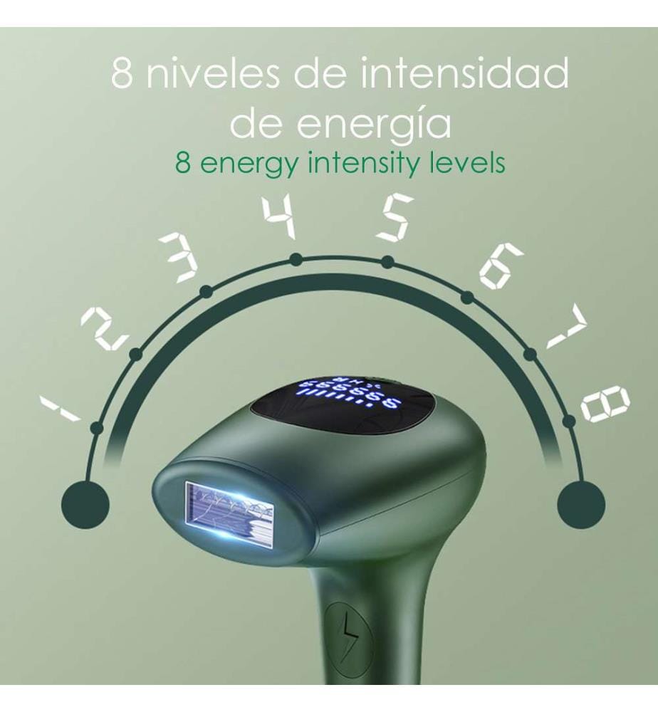 Épilateur à lumière pulsée IPL 8 niveaux, 900 000 flashs - Blanc
