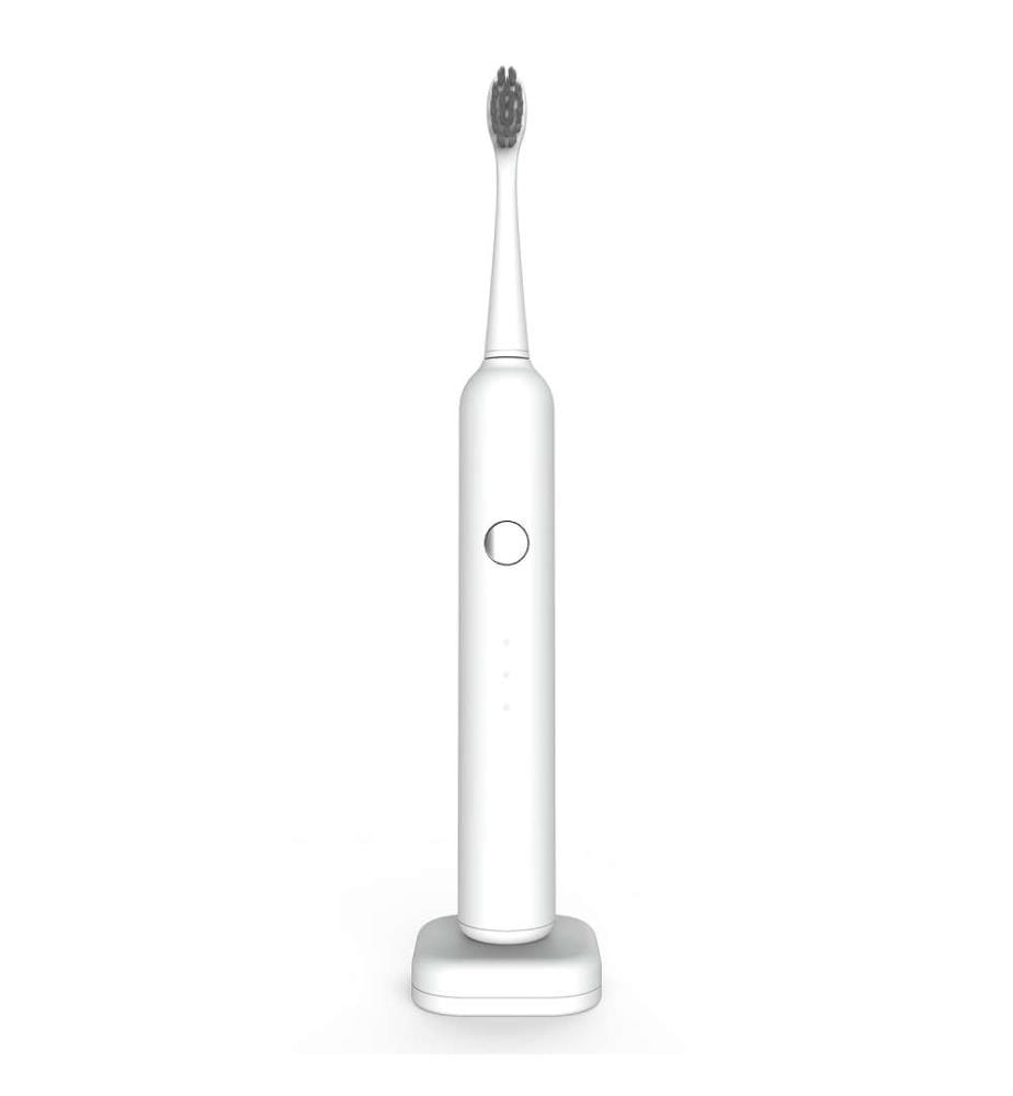 Brosse à dents électrique avec batterie rechargeable et 3 têtes de brosse. Chargement sans fil par induction.