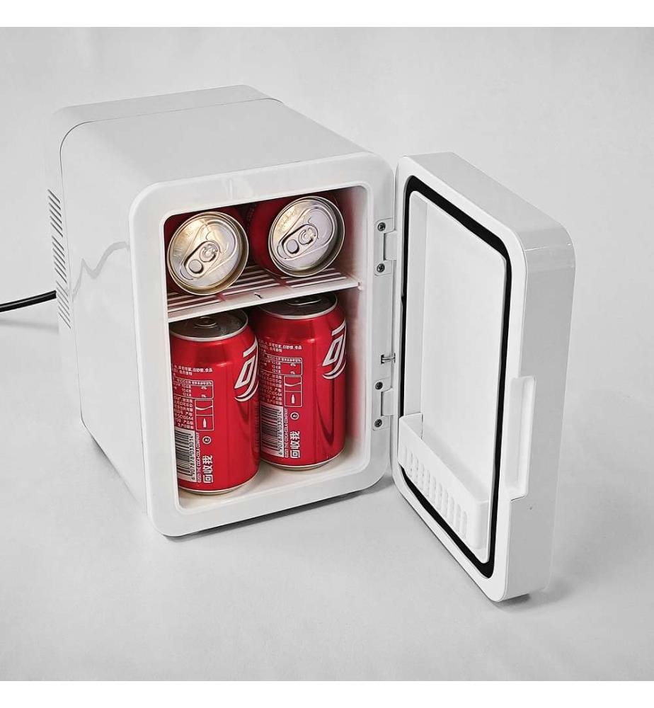 Réfrigérateur de beauté, mini réfrigérateur de maquillage portable de 6 litres Mode froid et mode chaud Alimentation USB - Blanc