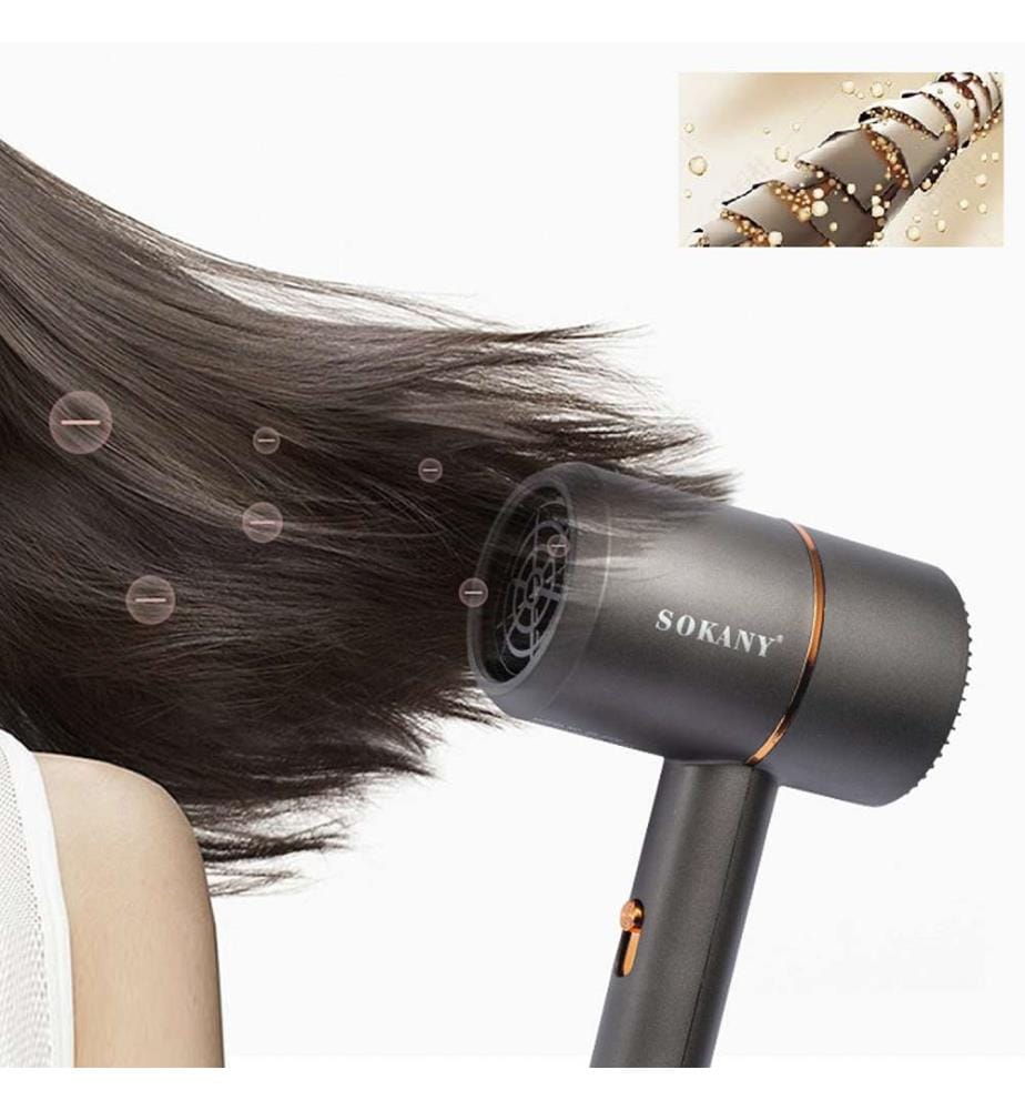 Sèche-cheveux professionnel 1200w Haute puissance, 2 vitesses et 2 températures de chauffe, avec concentrateur - Noir