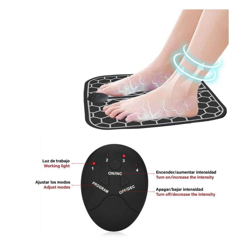 Stimulateur de pieds portable Ems, avec batterie rechargeable. Masseur pour améliorer la circulation des pieds.