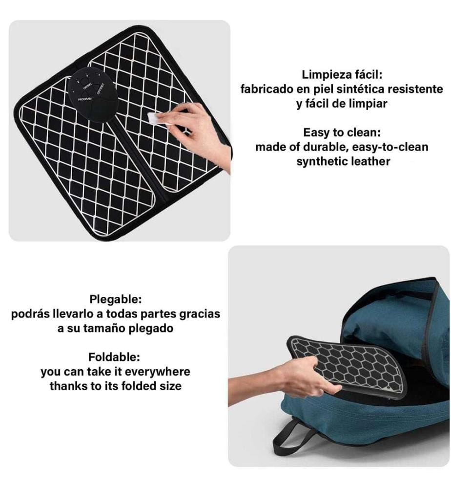 Stimulateur de pieds portable Ems, avec batterie rechargeable. Masseur pour améliorer la circulation des pieds.