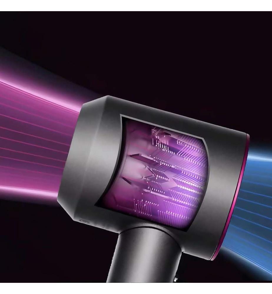 Sèche-cheveux ionique avec 5 têtes, 4 niveaux de température et 3 niveaux de vitesse avec une puissance de 1600W - Gris foncé