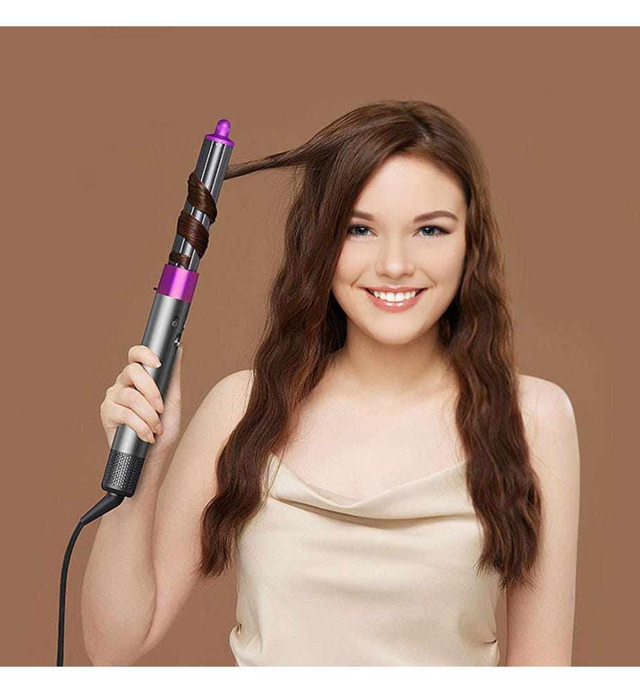 Brosse à air chaud professionnelle 6 en 1 avec têtes Technologie Airflow avec 3 niveaux de vitesse et 3 niveaux de température - Gris foncé