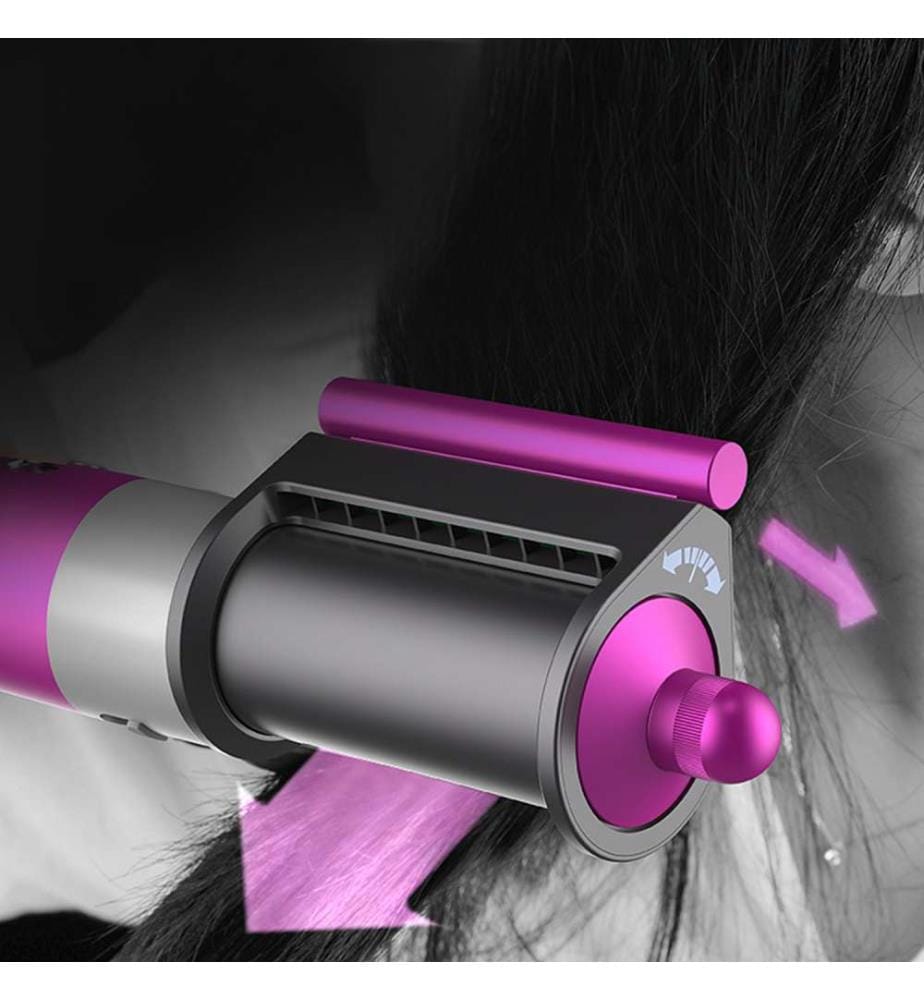 Brosse à air chaud professionnelle 6 en 1 avec têtes Technologie Airflow avec 3 niveaux de vitesse et 3 niveaux de température - Gris foncé
