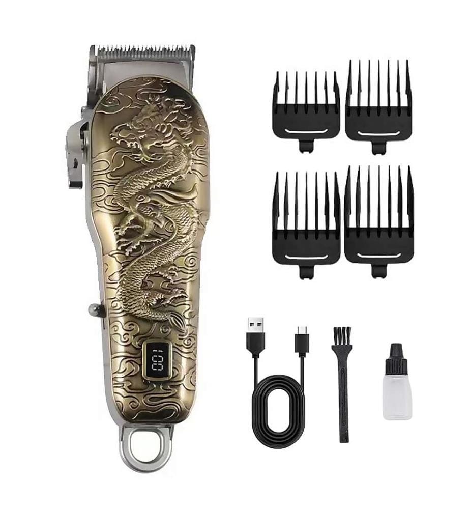 Tondeuse à cheveux et à barbe 6800 tr/min et batterie au lithium 1500 mAh - Or
