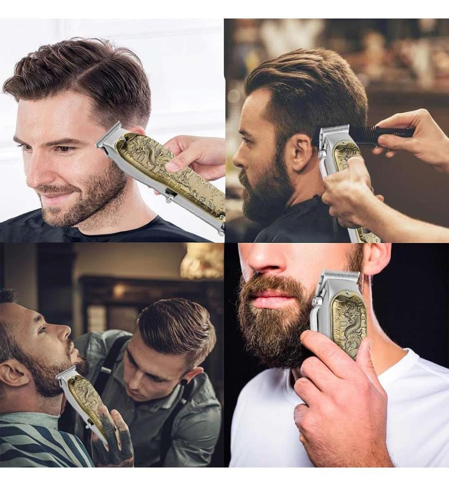 Tondeuse à cheveux et à barbe 6800 tr/min et batterie au lithium 1500 mAh - Or