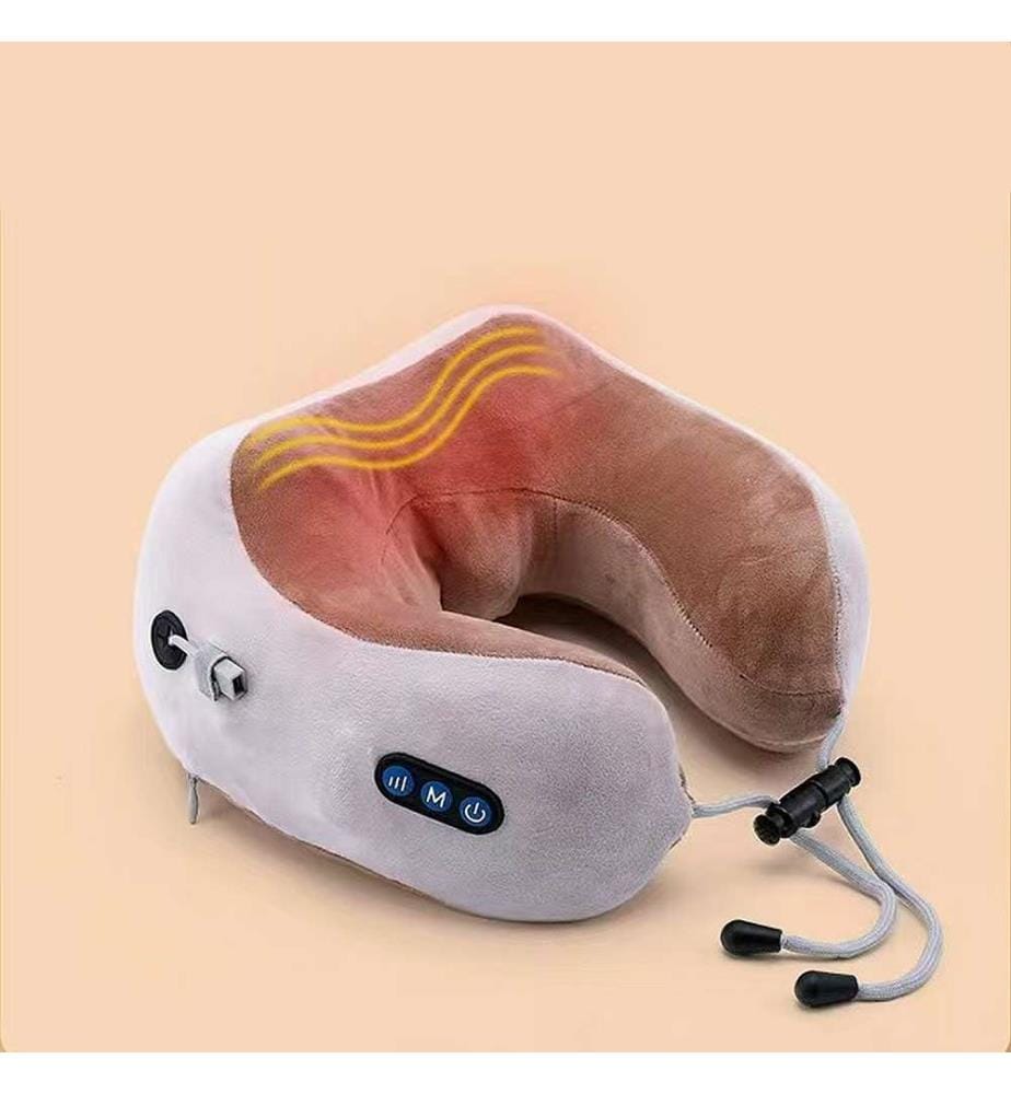 Oreiller cervical de massage avec 2 modes et chaleur infrarouge Mousse viscoélastique haute densité - Blanc
