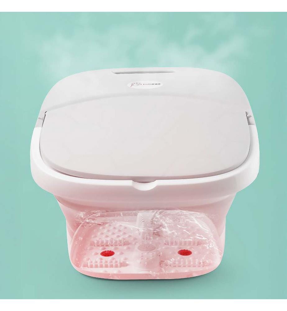 Masseur de pieds pliable avec chauffage constant par lumière rouge.
