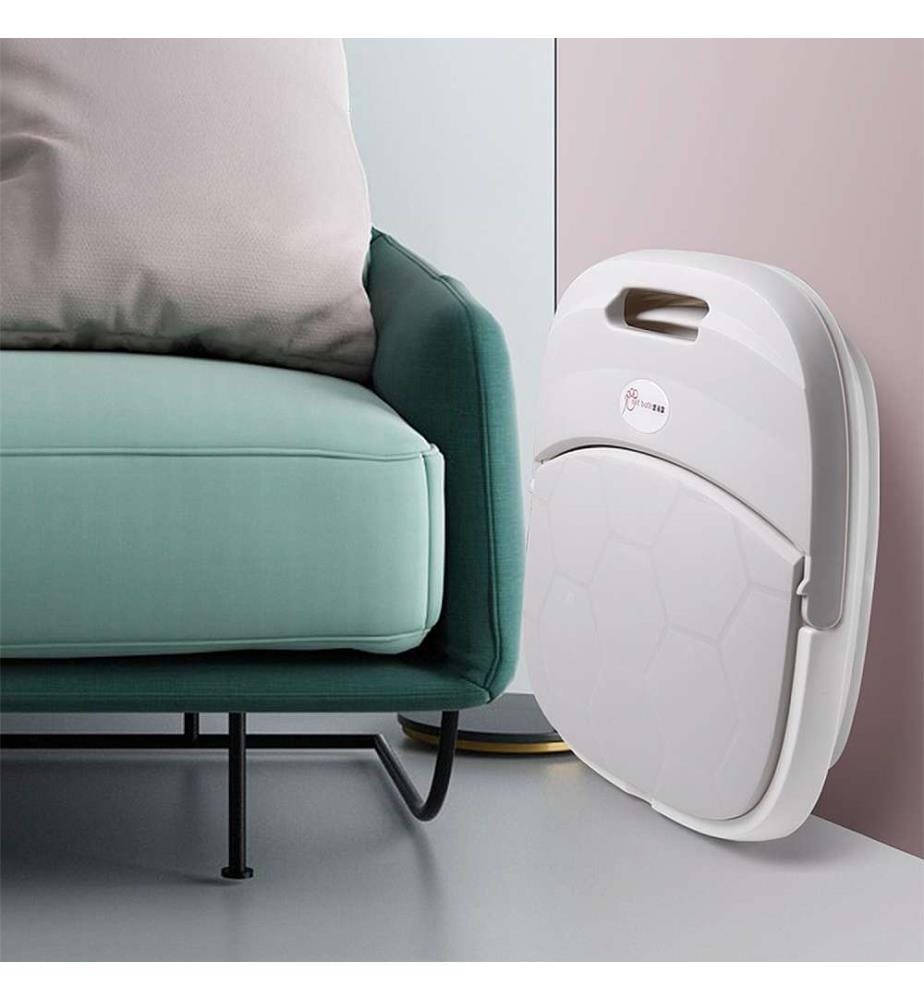 Masseur de pieds pliable avec chauffage constant par lumière rouge.