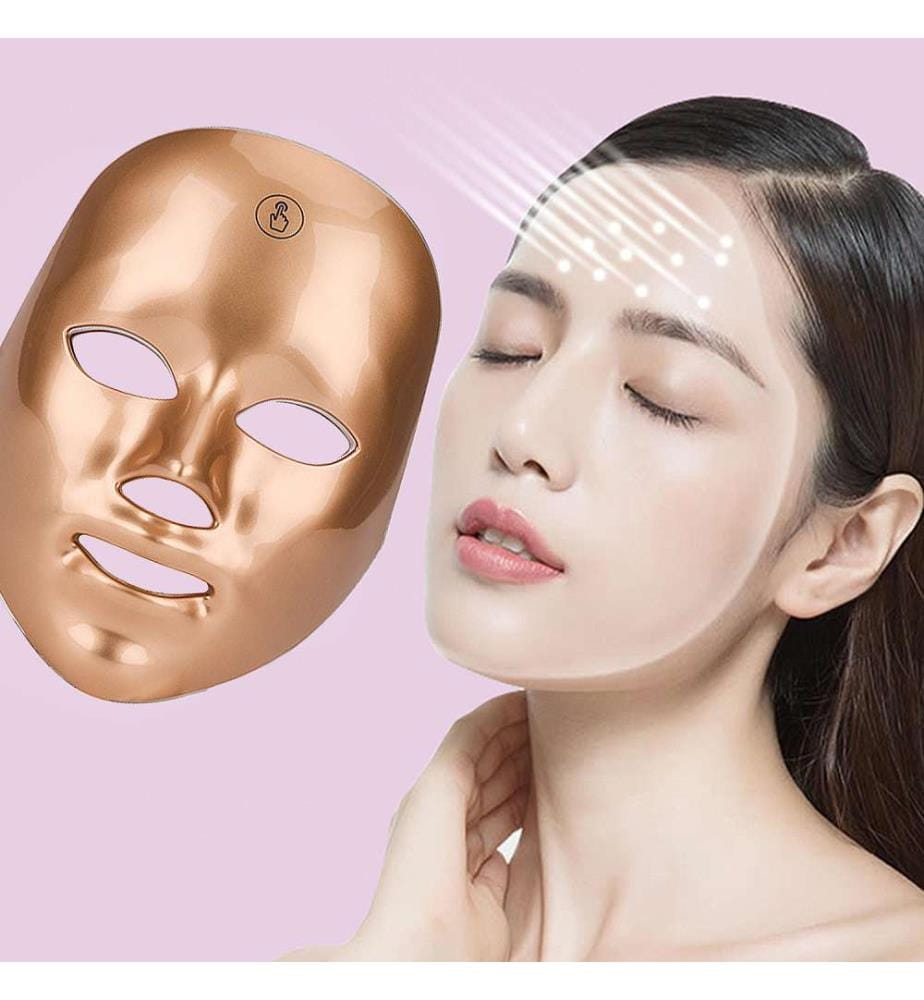 Masque tactile avec lumière LED Traitement 7 couleurs - Or
