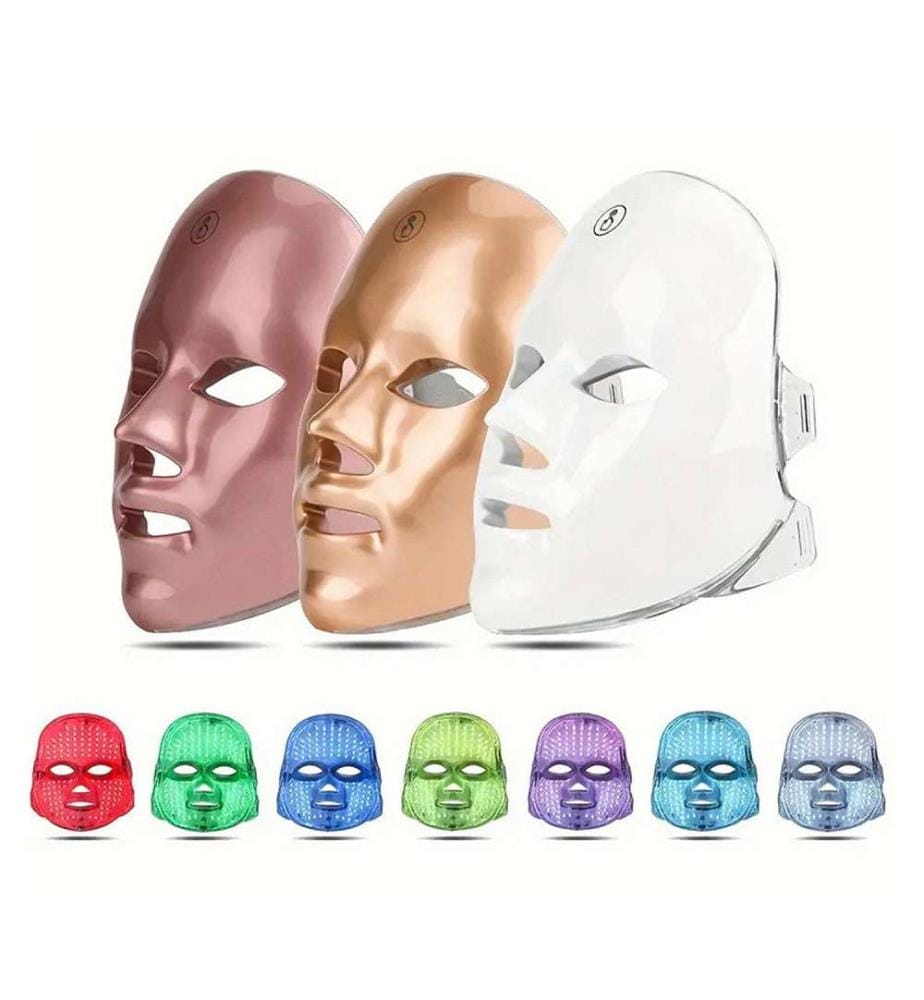 Masque tactile avec lumière LED Traitement 7 couleurs - Rose Gold