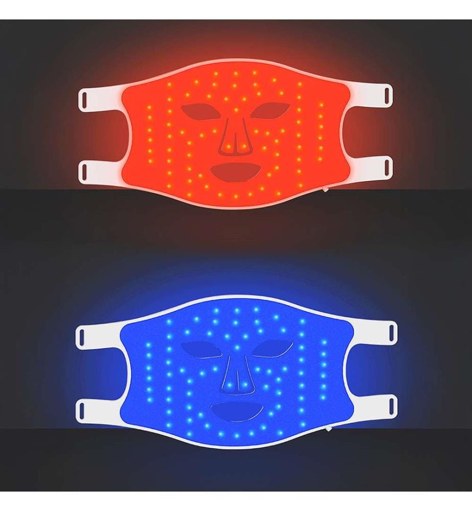 Masque de traitement du visage à lumière LED avec 4 couleurs - Noir