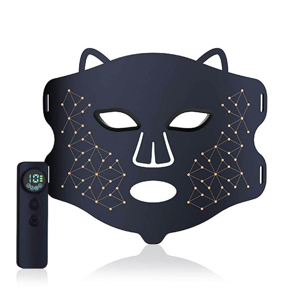 Masque facial de traitement par lumière LED, rajeunisseur de peau photonique infrarouge Avec 4 modes d'utilisation - Noir
