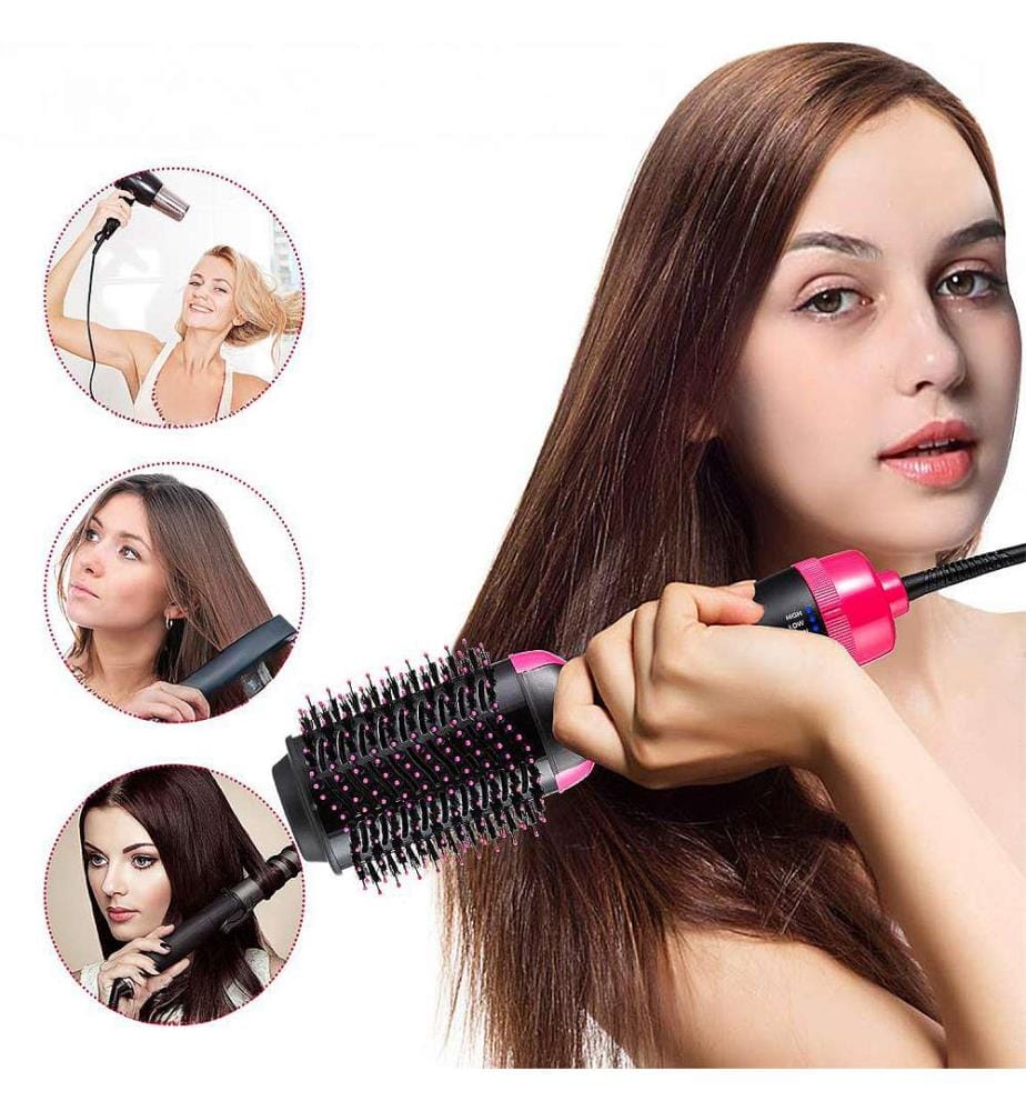 Brosse et séchoir 4 en 1 avec 3 niveaux de chaleur - Fuchsia