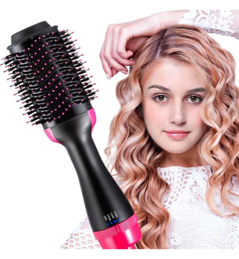 Brosse et séchoir 4 en 1 avec 3 niveaux de chaleur - Fuchsia