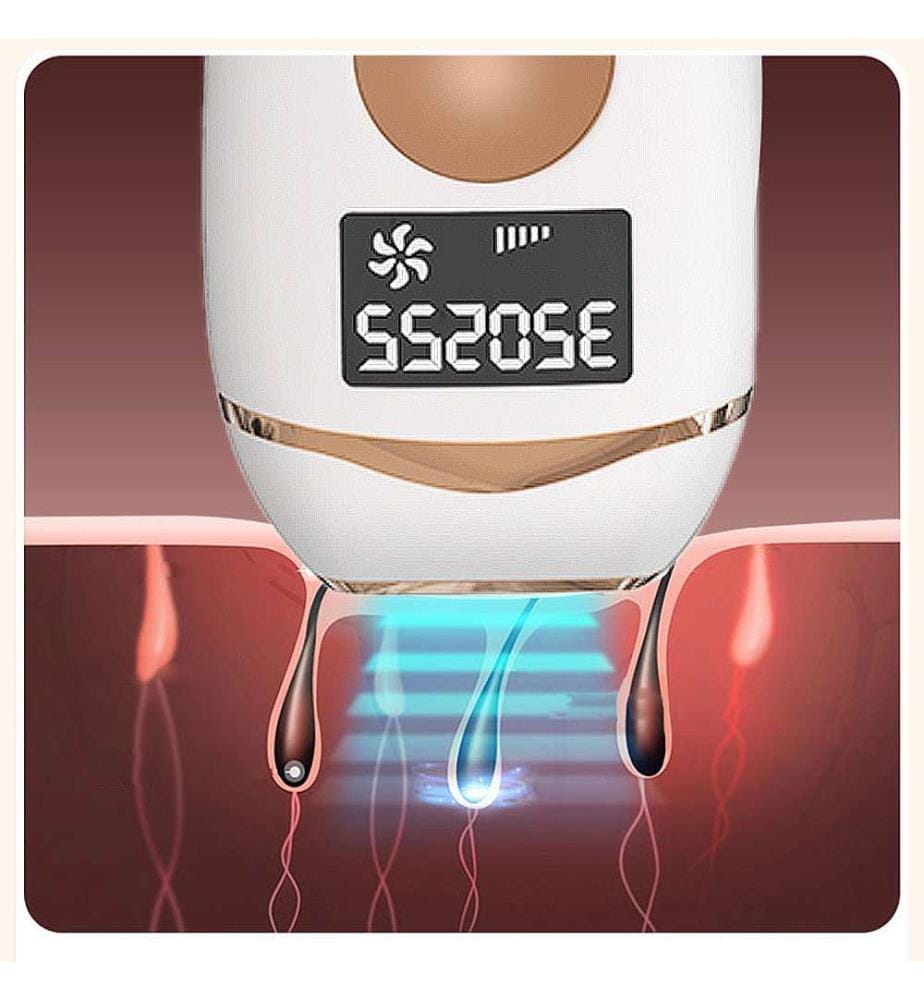 Épilateur à lumière pulsée IPL 5 niveaux, 999 999 999 coups de flash - Blanc
