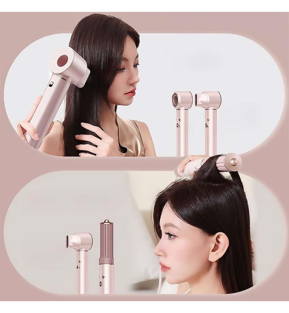 Station de beauté ionique professionnelle 5 en 1 : sèche-cheveux, fer à boucler et lisseur. Puissance : 1 300 W, 3 températures et 3 vitesses - Gris foncé