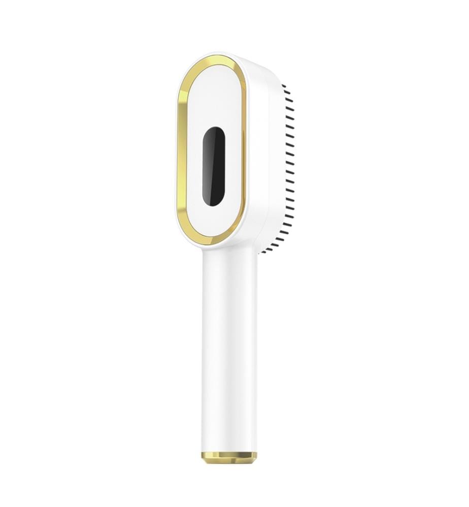 Peigne multifonctionnel pour les cheveux, avec vibration et traitement lumineux - Blanc