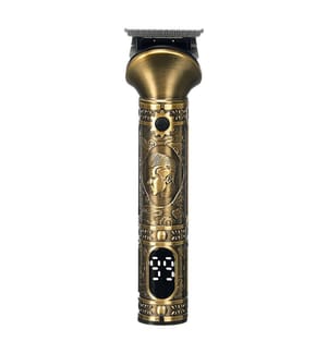 Tondeuse à cheveux en métal avec support et 13 accessoires, batterie 1500mAh - Doré