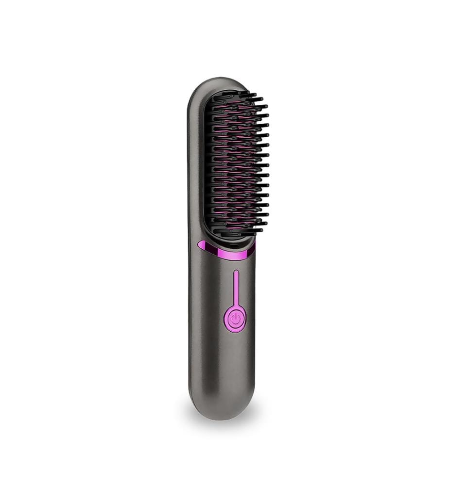 Brosse Lissante Chauffante Sans Fil 5200 mAh - Noir et Fuchsia