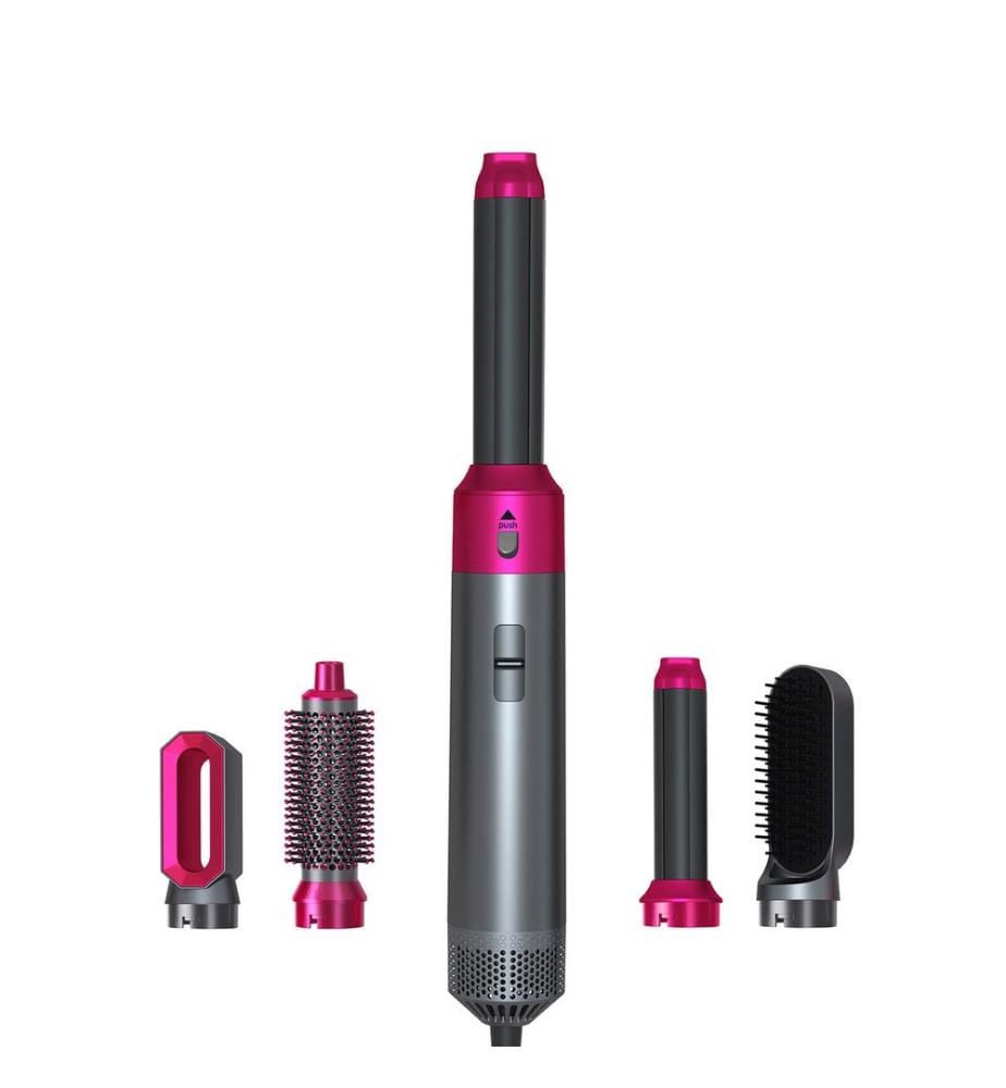 Sèche-Cheveux Multistyler 5-en-1 avec Coffret de Rangement - Gris Foncé et Fuchsia